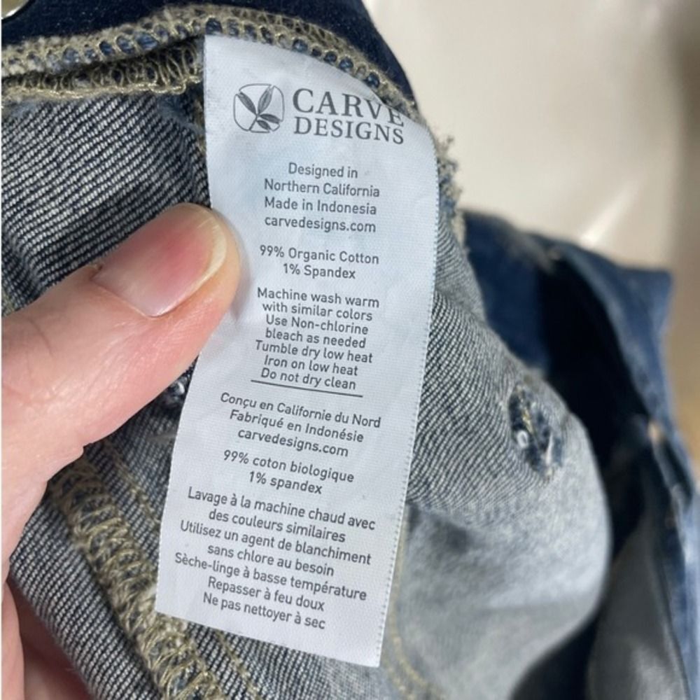 Carve Designs Denim Overalls W/ 8 Blue Organic Cotton Raw Hem LN/NWOT - Picture 6 of 16